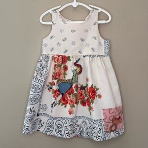 Sue-Sue’s Handmade Upcycled Sleeveless Cowgirl Patchwork Sundress Size 4